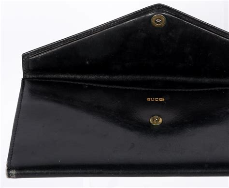 vintage gucci wallet black leather